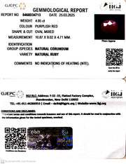 4.95/CT Natural Ruby with Govt. Lab Certificate